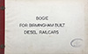 cover of Bogie for Birmingham Built Diesel Railcars
