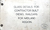 cover of Glass Details for Contractor Built Diesel Railcars for Midland Region