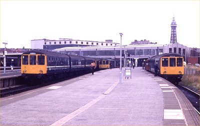 Class 104 DMUs on Blackpool station