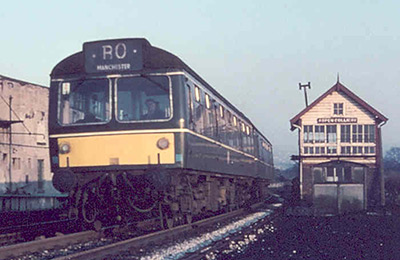 Class 113 at Church Colliery signal box