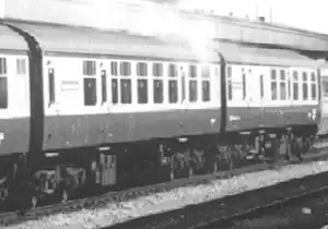 Luggage area markings on outside of Class 119 DMU