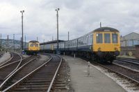 Class 119 DMU at Landore depot