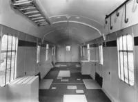 Inside view of empty parcel DMU looking to front