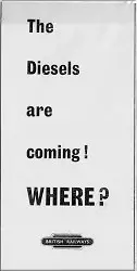 The diesels are coming - where