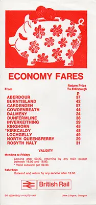 1972 Economy Fare leaflet from Edinburgh to Fife stations