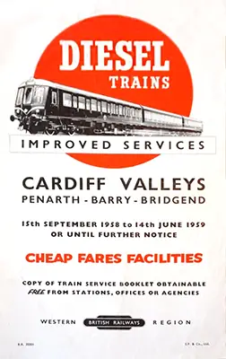 front of Cardiff Valleys September 1958 Improved Services handbill