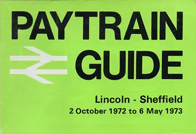 October 1972 Lincoln - Sheffield timetable front