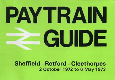 October 1972 Sheffield - Retford - Cleethorpes timetable front