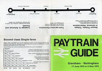 June 1973 Grantham - Nottingham timetable outside