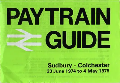 June 1974 Sudbury - Colchester timetable front