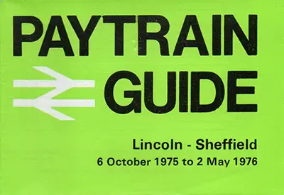 October 1975 Lincoln - Sheffield timetable front