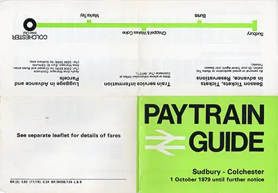 October 1979 Sudbury - Colchester timetable outside