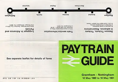 May 1980 Grantham - Nottingham timetable outside