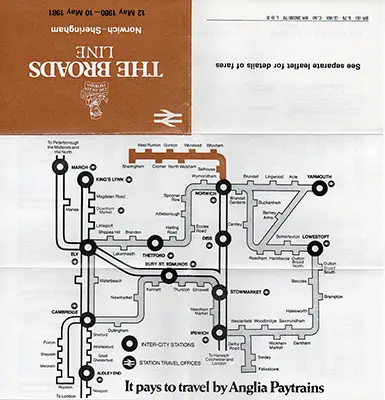 May 1980 Norwich - Sheringham timetable inside