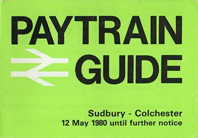 May 1980 Sudbury - Colchester timetable front