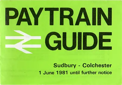 June 1981 Sudbury - Colchester timetable front