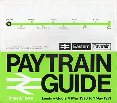May 1969 Leeds - Goole timetable outside