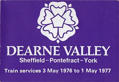 May 1976 Sheffield - Pontefract - York timetable cover