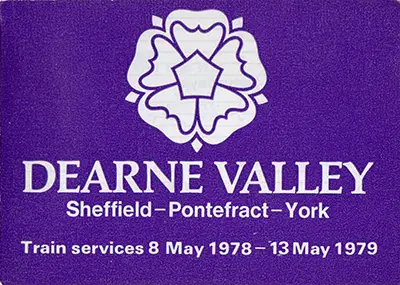 May 1978 Sheffield - Pontefract - York timetable cover