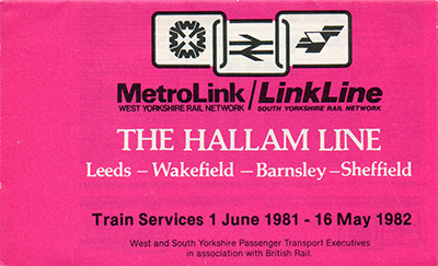 1 June 1981 Leeds - Sheffield timetable cover