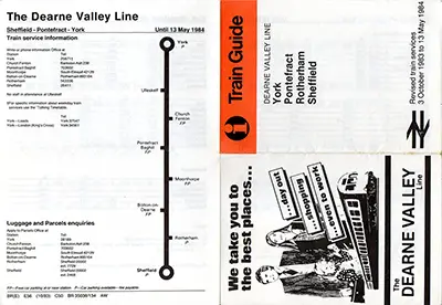 October 1983 Sheffield - Pontefract - York timetable outside