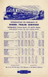 Edinburgh Princes St - Leith North May 1958 timetable front