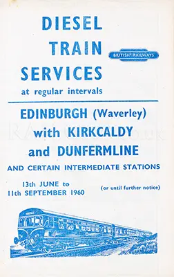 Edinburgh - Kirkcaldy and Dunfermline June 1960 timetable