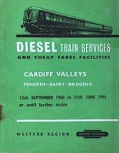 Cardiff Valleys September 1960 timetable