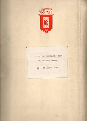 Rolls Royce test report cover