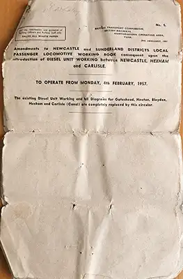 Front page of South Gosforth February 1957 Loco Workings