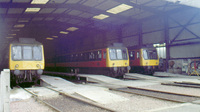 Class 107 DMU at Corkerhill depot