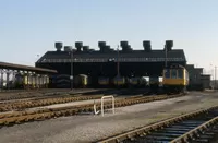 Class 117 DMU at Southall depot