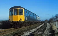 Class 104 DMU at Lodge Lane, Farington Moss