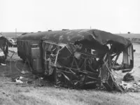 Front end of damaged DMU in field