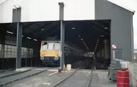 Class 107 DMU at Ayr depot