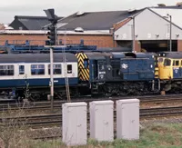 Class 111 DMU at Haymarket depot