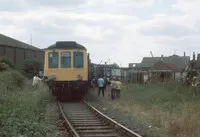 Class 115 DMU at Kings Lynn Docks Gates