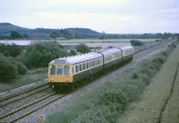 Class 117 DMU at between Uphill Junction and Highbridge &amp; Burnham