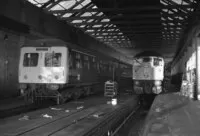 Class 120 DMU at Inverness depot