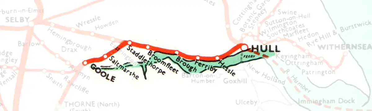 Hull - Goole route diagram