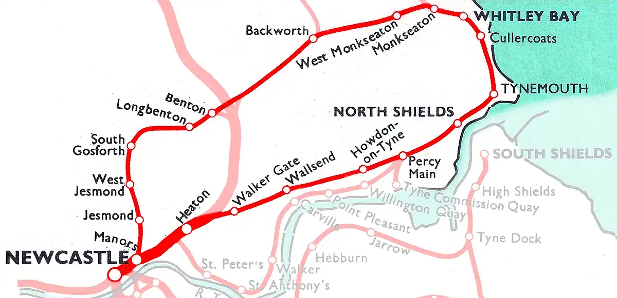 North Tyneside Loop route diagram