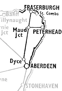 Aberdeen - Fraserburgh / Peterhead / St Combs route diagram
