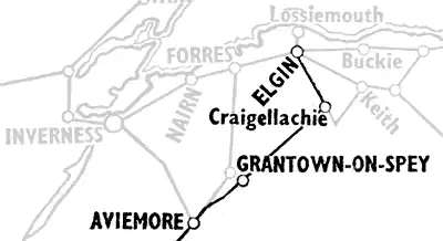 Aviemore - Elgin route diagram