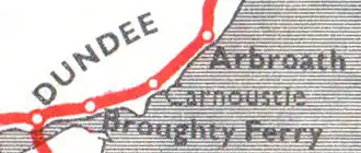 Dundee - Arbroath route diagram