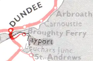 Dundee - Tayport route diagram