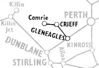 Gleneagles - Crieff - Comrie route diagram