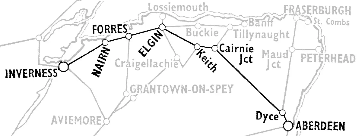 Inverness - Aberdeen route diagram