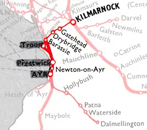 Kilmarnock - Ayr Route diagram