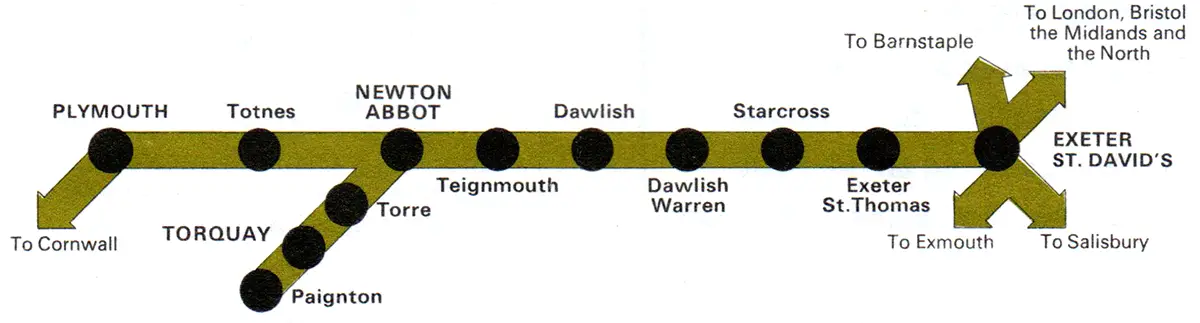 Plymouth - Torbay - Exeter route diagram