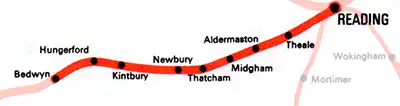 Reading - Bedwyn route diagram